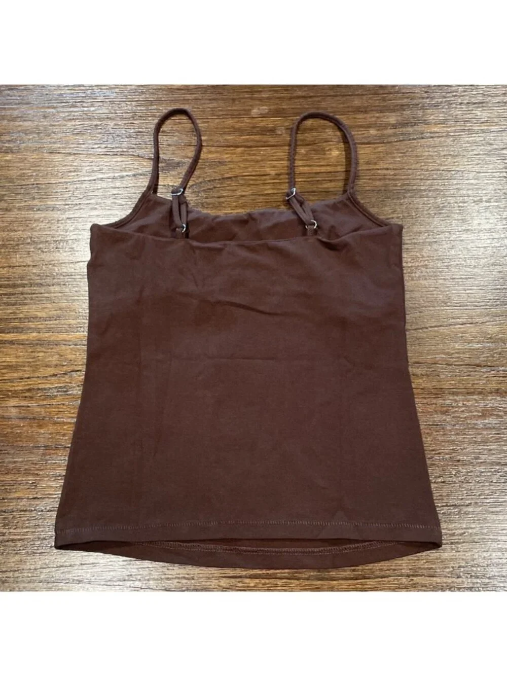 NWT J.Crew Tank Top XS Brown Stretch Cotton Shelf-Bra Slim Fitted Staple Basic